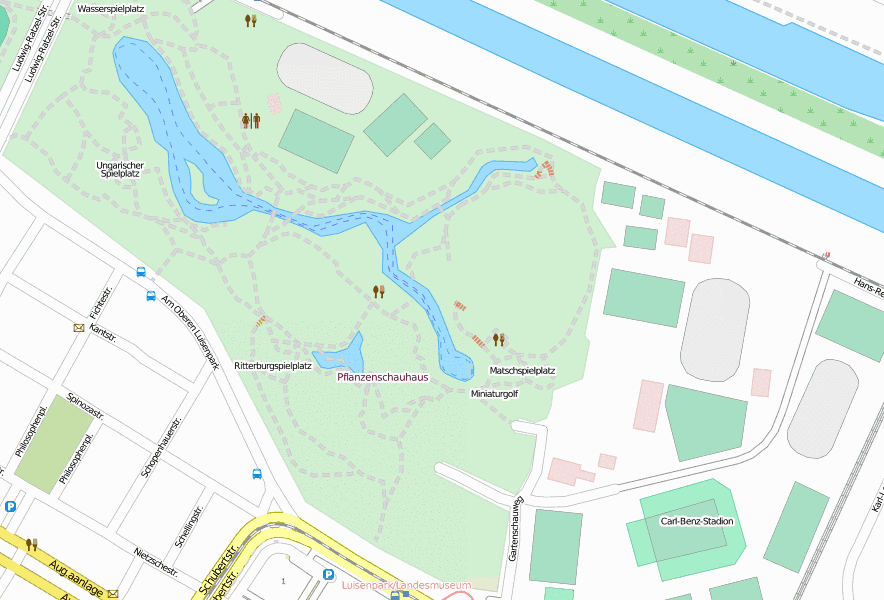 Mannheim-Stadtplan auf Citysam inkl. Hotels im Stadtplan